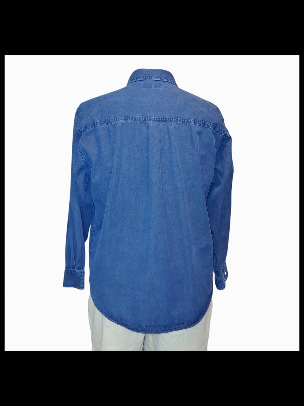 croft & barrow Men's Dark Blue Denim Button-Down Shirt - Picture 2 of 5
